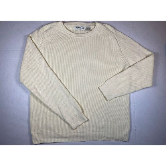 Orvis Other - Orvis Knit Sweater 100% Cotton Sweater Mens Size XL Cream Beige